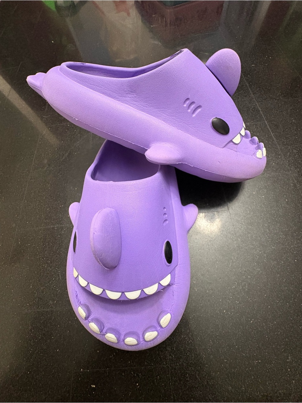 Kids Playful Purple Shark Slip-On Clogs